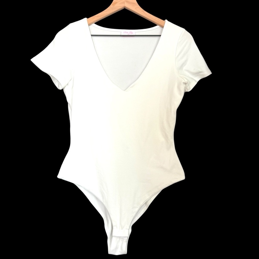 Pink Lily V-Neck Bodysuit